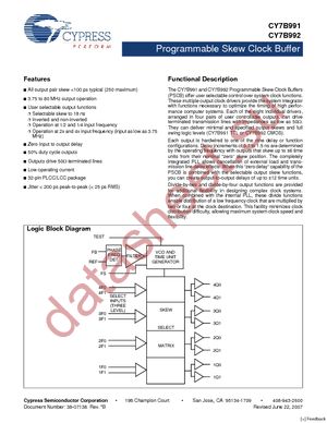 CY7B991V-5JXI datasheet  